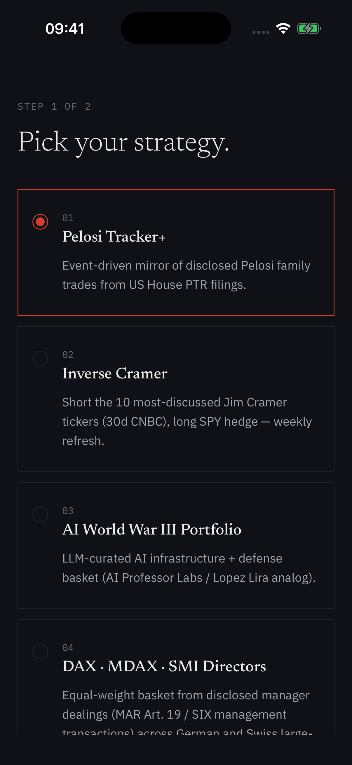 Onboarding 03 Mandate Select (dark)